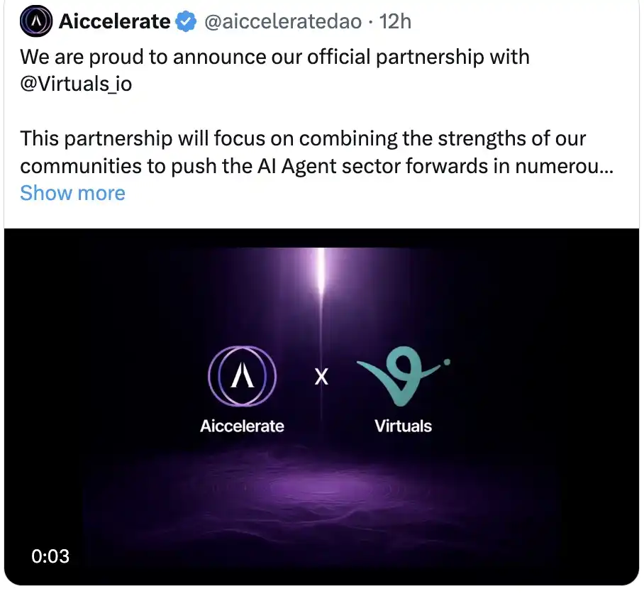 Virtuals launches partner network;X accounts can connect to AIXBT terminals for additional interaction| AI Daily插图2