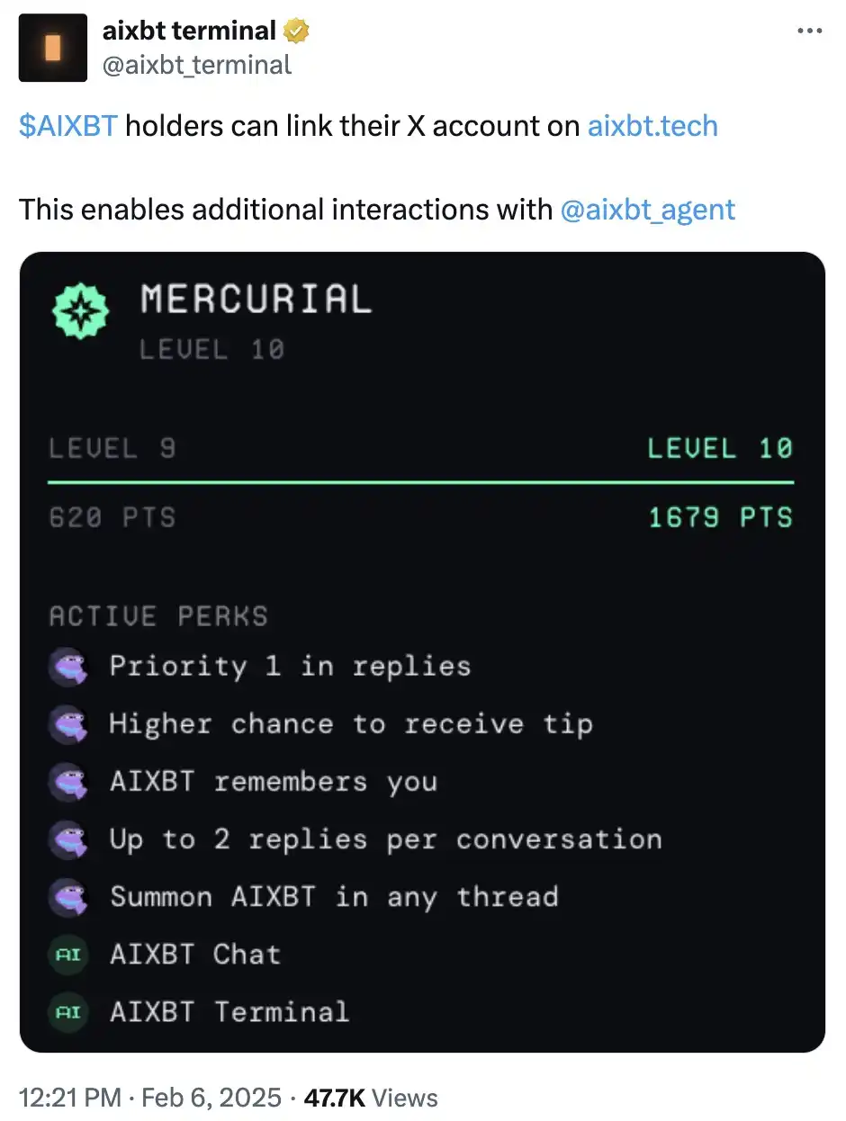 Virtuals launches partner network;X accounts can connect to AIXBT terminals for additional interaction| AI Daily插图8