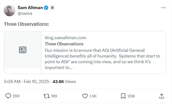 Sam Altman’s latest article: We are fully deploying AI Agents, firmly believing that they will reshape the world economy插图